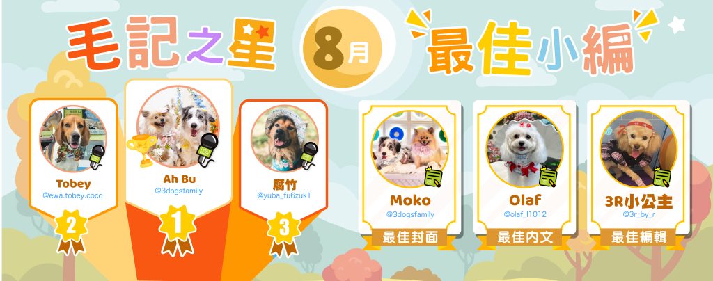 🎉8月毛記之星+小編🎊 🎉8月毛記之星+小編🎊